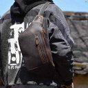 メンズ コーデ ファッション レザー レトロ大容量 チェスト バッグ メンズバッグ 革 ショルダー クロス ボディバッグ 牛革 バイク オールド ウエスト スポーツ