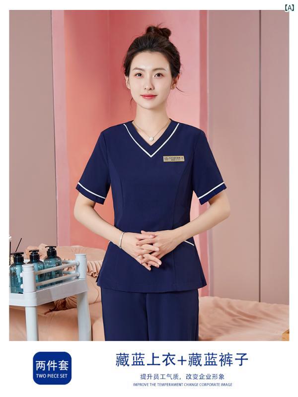 美容師 作業着 レディーススーツ 高級 美容室 健康 センタースパ マッサージ ヘッド 足 湯 技術者 制服