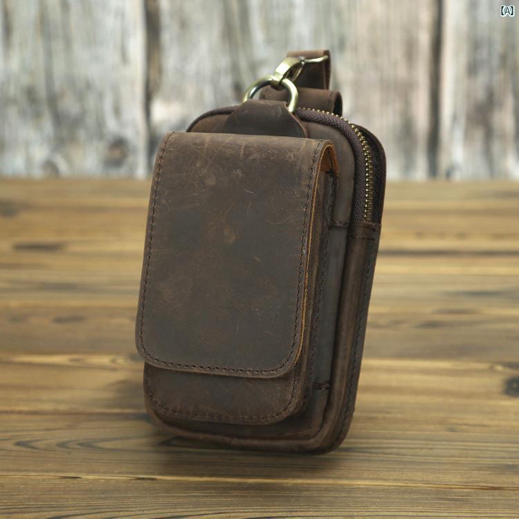 メンズ　コーデ　ファッション レザー ミニ ウエスト バッグ 携帯電話 革 スポーツ メンズバッグ アウトドア ベルト付き