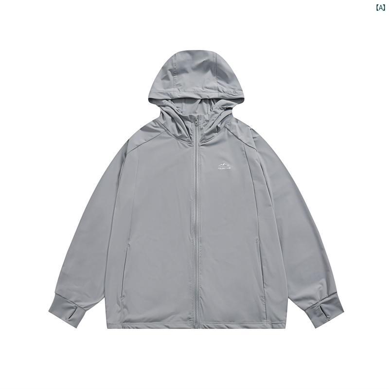 JOYZONE 夏 フード付き 日焼け防止 ジャケット メンズ 冷感 屋外 通気性 UV対策 UPF 50 皮膚 服