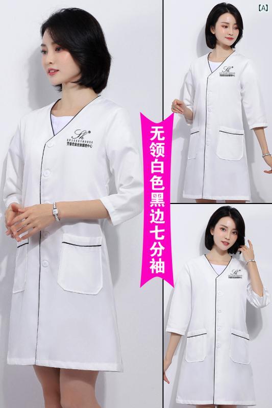 美容院 美容師 作業着 レディース タトゥー アーティスト ホワイト 衣 マイクロサージェリー 健康 服 ..