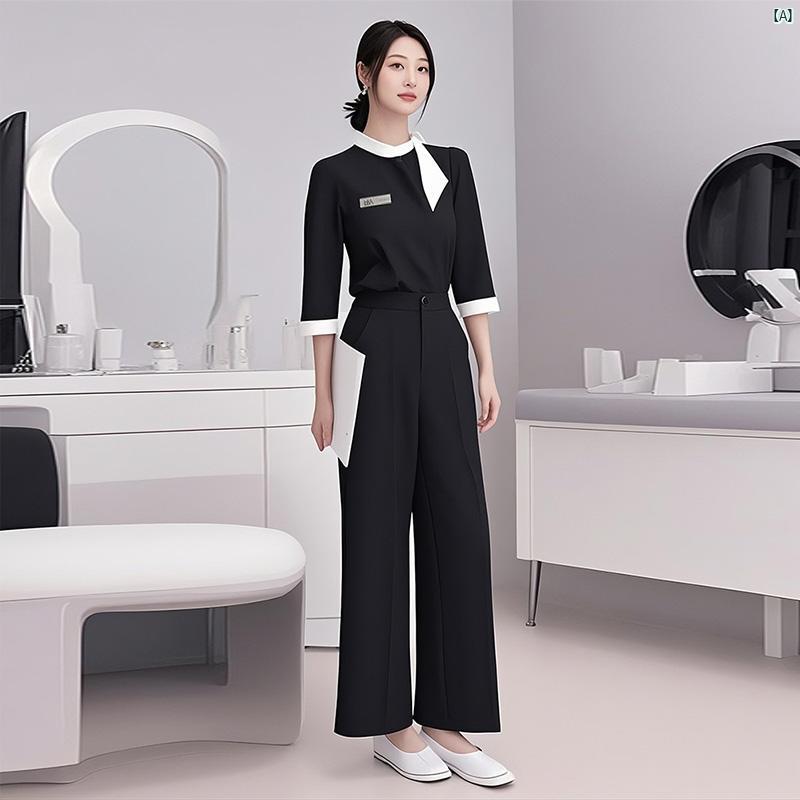 美容院 作業着 高級 雰囲気 ヘルスクラブ フロント デスク 歯科 コンサルタント プロ 美容師 スーツ レ..