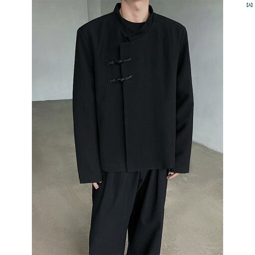 メンズ コーデ ファッション 中華風 ディスク ボタン スーツ ジャケット 男性 春秋 ハイエンド クリーン フィット ショート メンズ コーデ ファッション 中華風 ディスク ボタン スーツ ジャケット 男性 春秋 ハイエンド クリーン フィット ショート