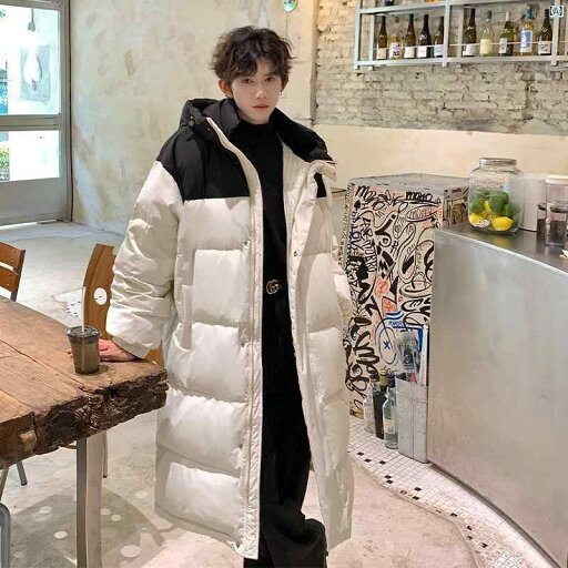 メンズ コーデ ファッション ダウン ジャケット メンズ 冬 ミドル丈 膝上 カラー ブロック ホワイトダックダウン 厚く 暖かい フード付き メンズ コーデ ファッション ダウン ジャケット メンズ 冬 ミドル丈 膝上 カラー ブロック ホワイトダックダウン 厚く 暖かい フード付き