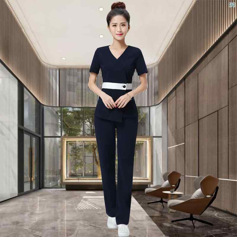 レディース チュニック サロン 美容室 スーツ 秋冬 マッサージ 技術者 制服 美容師 作業着 高級 ズボン