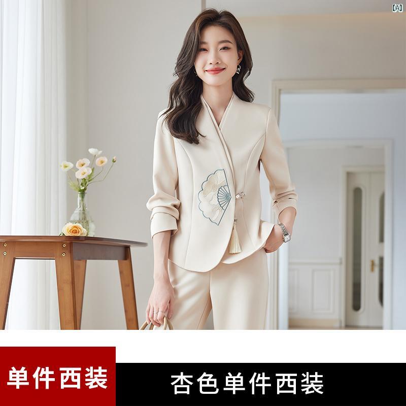 レディース 高級 プロ スーツ 新型 中華風 美容院 ホテル マネージャー フロント デスク 健康 センター..