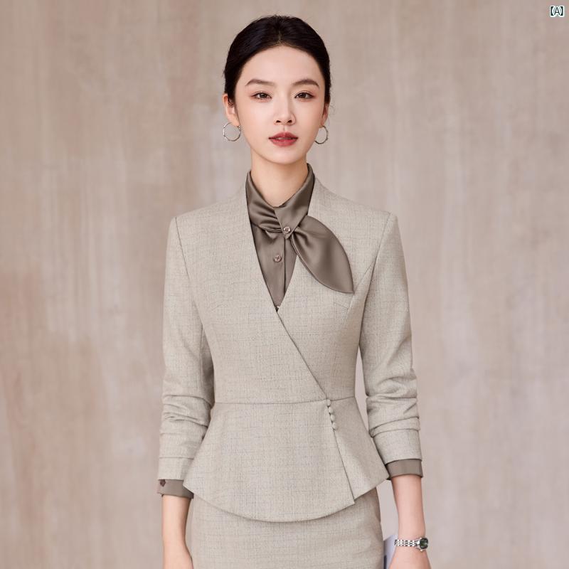 春秋 レディース プロ スーツ 高級 美容院 ホテル フロント デスク 受付 作業着 宝石 店