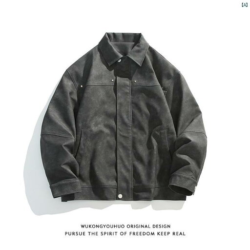 メンズ コーデ ファッション 春 秋 夏 Wukong メンズレディース レトロ PU レザー ジャケット アメリカン ストリート モーター サイクル メンズ コーデ ファッション 春 秋 夏 Wukong メンズレディース レトロ PU レザー ジャケット アメリカン ストリート モーター サイクル