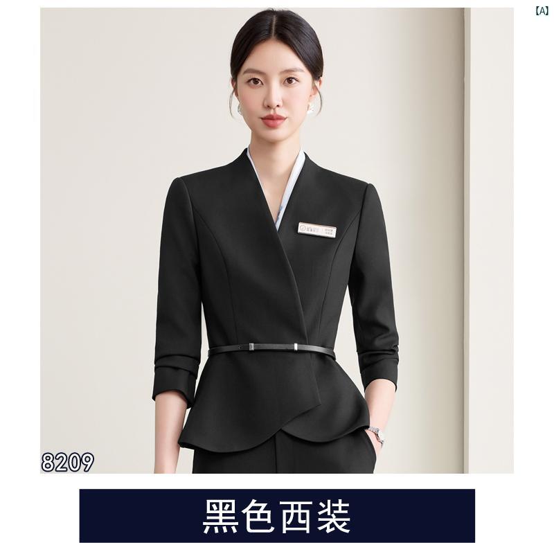 レディース　チュニック　サロン　制服 秋冬 プロ スーツ お姫様 美容院 宝石 店 フロント デスク 制服..