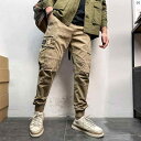 メンズ コーデ ファッション 春 秋 夏 11699 秋冬 アメリカン レトロ メンズ ショーン ユエ ジッパー ポケット 立体 クロップド アンクル ワークカジュアルパンツ