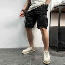 メンズ コーデ ファッション 春 秋 夏 11382 アメリカン 巾着 耐久性 ウエスト レトロ メンズ ジッパー ラージ ポケット カーゴ カジュアル パンツ ショート