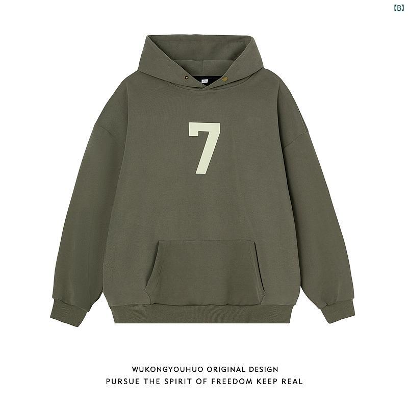 メンズ　コーデ　ファッション　春　秋　夏 Wukong レトロ アメリカ メンズレディース 厚手 フード付き スウェットシャツ 秋 カップル パーカージャケット す