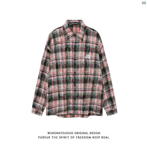 メンズ コーデ ファッション 春 秋 夏 Wukong メンズレディース アメリカ ヒップ ホップ レター ブロック チェック柄 長袖 シャツ BF カップル ジャケット メンズ コーデ ファッション 春 秋 夏 Wukong メンズレディース アメリカ ヒップ ホップ レター ブロック チェック柄 長袖 シャツ BF カップル ジャケット