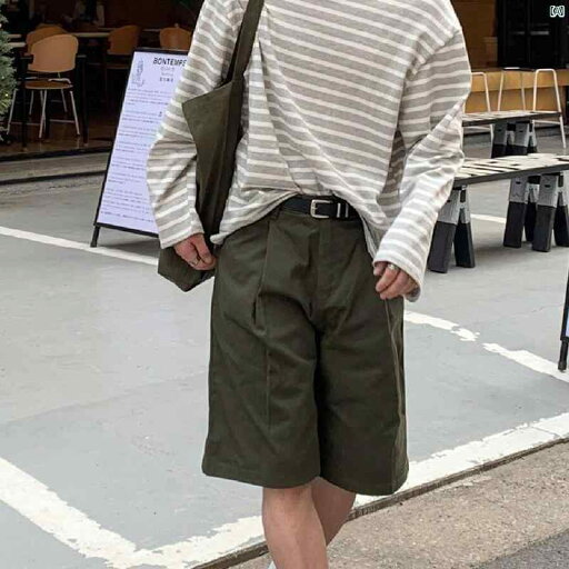 メンズ コーデ ファッション 春 秋 夏 Bishe 韓国 ストリート ソリッドカラー カジュアル パンツ 夏 メンズ ワイド レッグ ショート デイリー 5 分 メンズ コーデ ファッション 春 秋 夏 Bishe 韓国 ストリート ソリッドカラー カジュアル パンツ 夏 メンズ ワイド レッグ ショート デイリー 5 分
