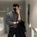 メンズ トレンチコート ベース ハーフ タートルネックセーター ハイエンド センス スリムフィット 冬 ミッド ネック ニット セーター
