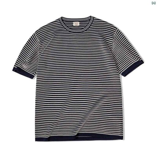 マッデン ワークウェア アメリカン レトロ ニット ストライプ 半袖 Tシャツ ラウンドネック カジュアル 五分袖 セーラー シャツ メンズ 夏 マッデン ワークウェア アメリカン レトロ ニット ストライプ 半袖 Tシャツ ラウンドネック カジュアル 五分袖 セーラー シャツ メンズ 夏