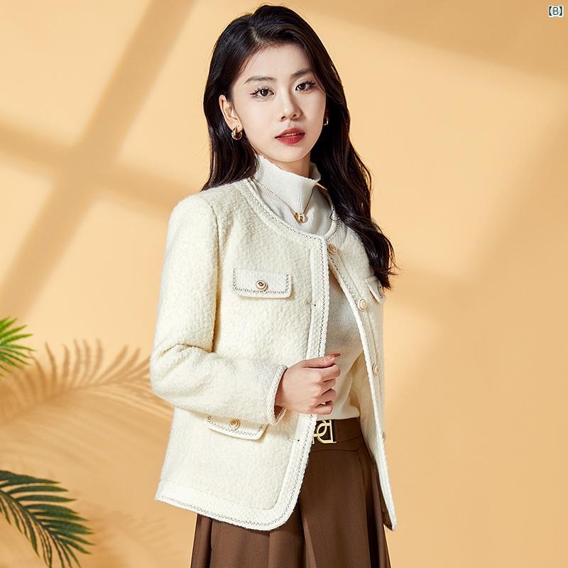 レディース ファッション コーデ 春秋 レディース レッドパープル 高級 小柄 香り ジャケット 春秋 ショート トップ