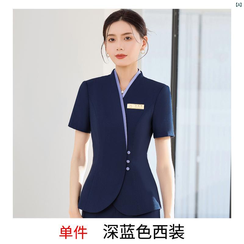 夏 美容院 健康 センター 医療 作業着 ホテル フロント デスク 制服 適 レディース プロ スーツ