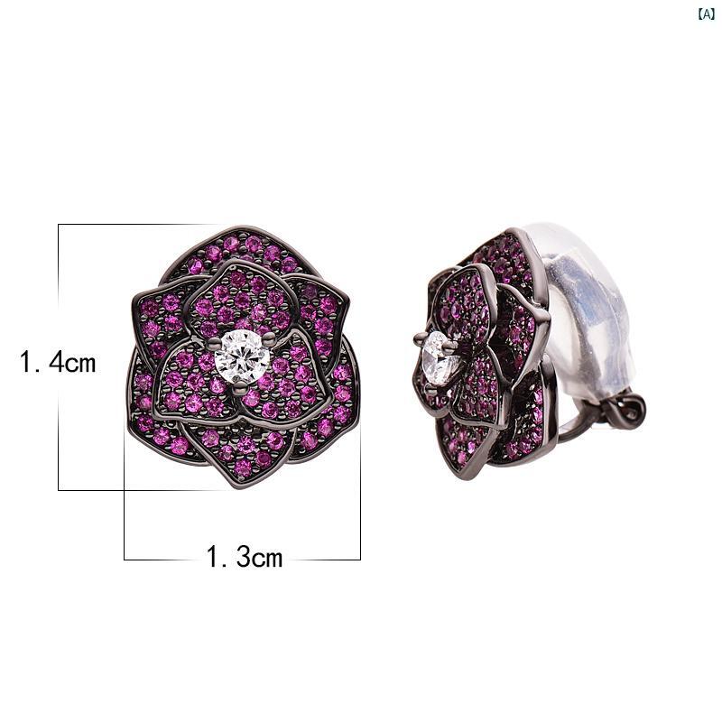 椿 イヤー クリップ レディース ピアス い イヤリング 耳 スタッド ハイエンド新 ホット ライト 高級 アクセサリー