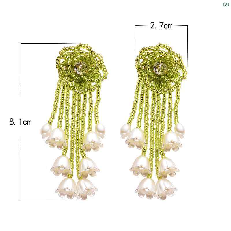 スズラン イヤリング ロング タッセル イヤリング新 丸顔 スリム ハイエンド アクセサリー