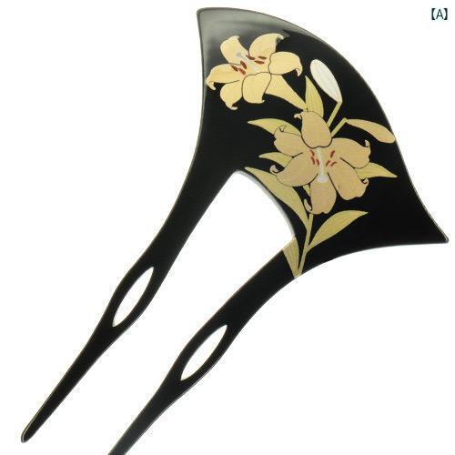 ヘア 飾り 綺麗 古風 アクリル プリント トランペット 花 ヘアピン レトロ 扇形 中華風 花嫁 伝統的 スカート 頭飾り