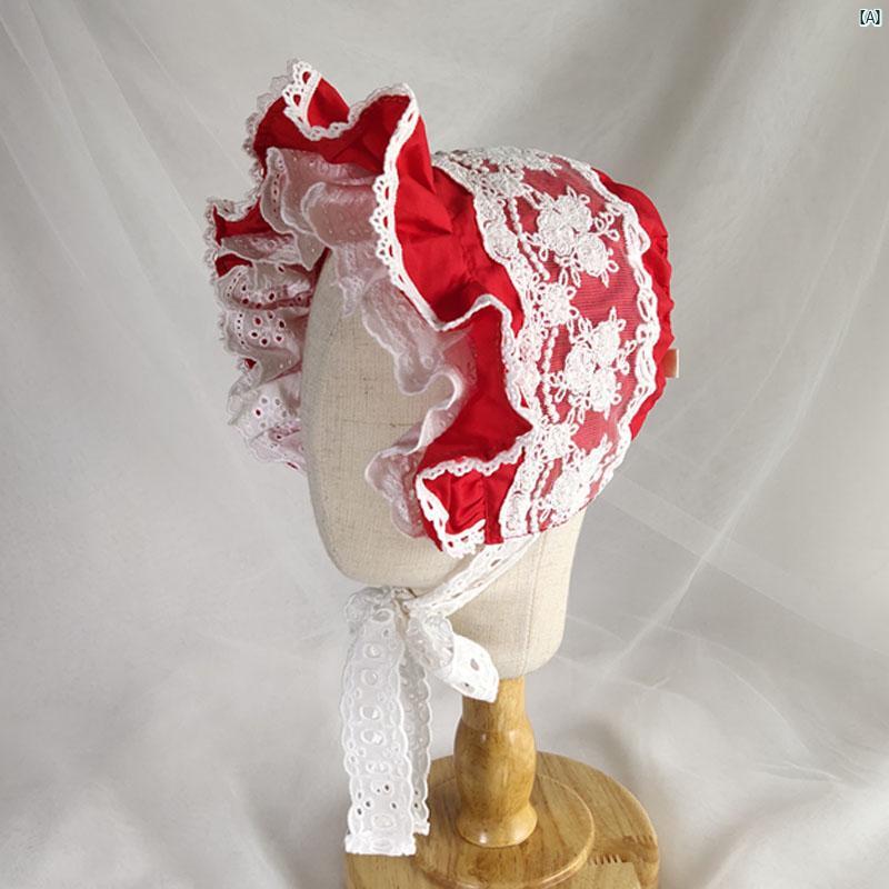 レディース　ファッション　コーデ　小物 春秋 薄手 満月 生後 100日目 ベビー 帽子 キュート て かわいい ロリータ プリンセス レース ガールズ