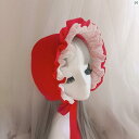 レディース ファッション コーデ 小物 フランス レトロ ガールズ bb 帽子 レッド きん ロリータ 頭飾り かわいい プリンセス ナイトキャップ 魔女