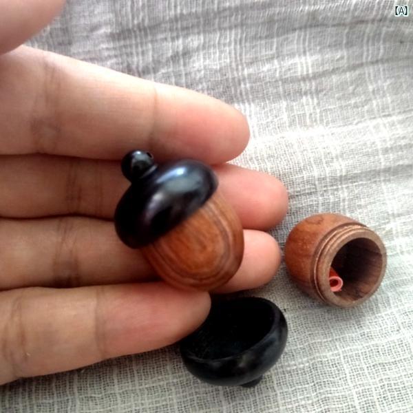 レディース　ファッション　コーデ　小物 開閉 可能 ブラック 檀 ドングリ ペンダント シュラン ガマ マントラ ガウ ボックス お守り ネックレス 経典 ボトル 胎児 毛