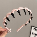 レディース ファッション コーデ 小物 レディース 秋冬 ウール 波状 歯 ヘア フープ ふわふわ 質感 ヘアピン ハイ スカルトップ 洗顔 料 髪 圧 ヘッド バンド アクセサリー