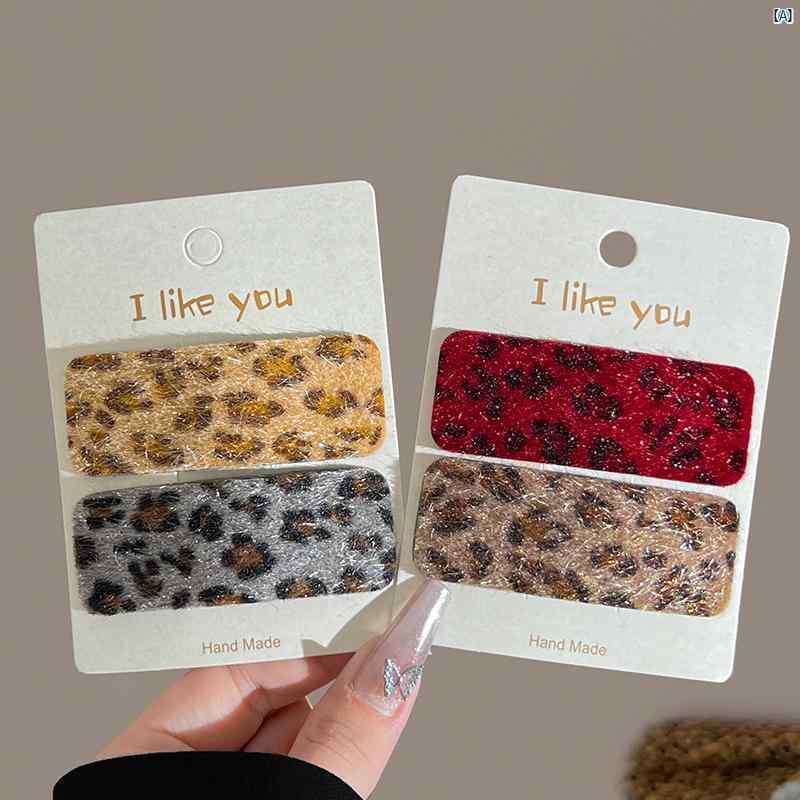 レディース　ファッション　コーデ　小物 秋冬 ヒョウ柄 ヘア クリップ レディース サイド 前髪 クリップ後頭部 ブロークン bb ハイエンド ヘッド アクセサリー