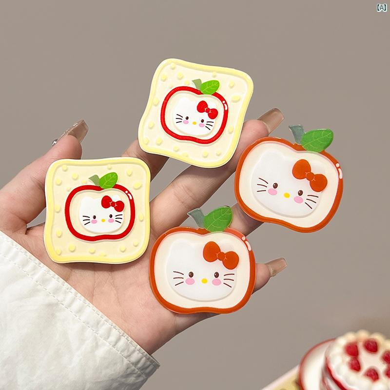 レディース　ファッション　コーデ　小物 かわいい リンゴ 猫 ヘア クリップ レディース 額 サイド 前髪 子供 レッドちゃん カモノハシ 帽子 夏