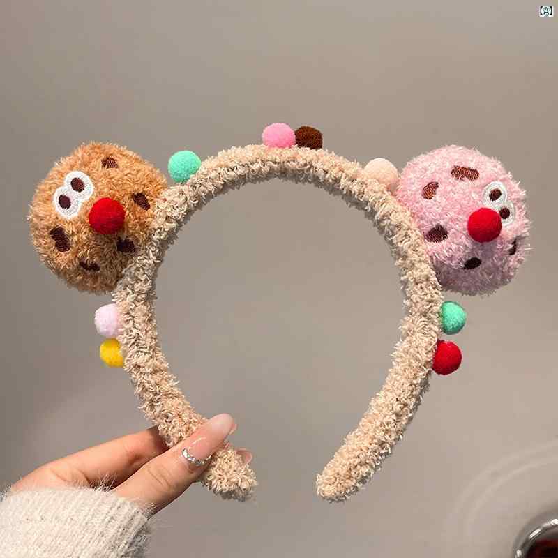 レディース　ファッション　コーデ　小物 レディース クッキー ぬいぐるみ ヘア バンド かわいい 洗顔 ..