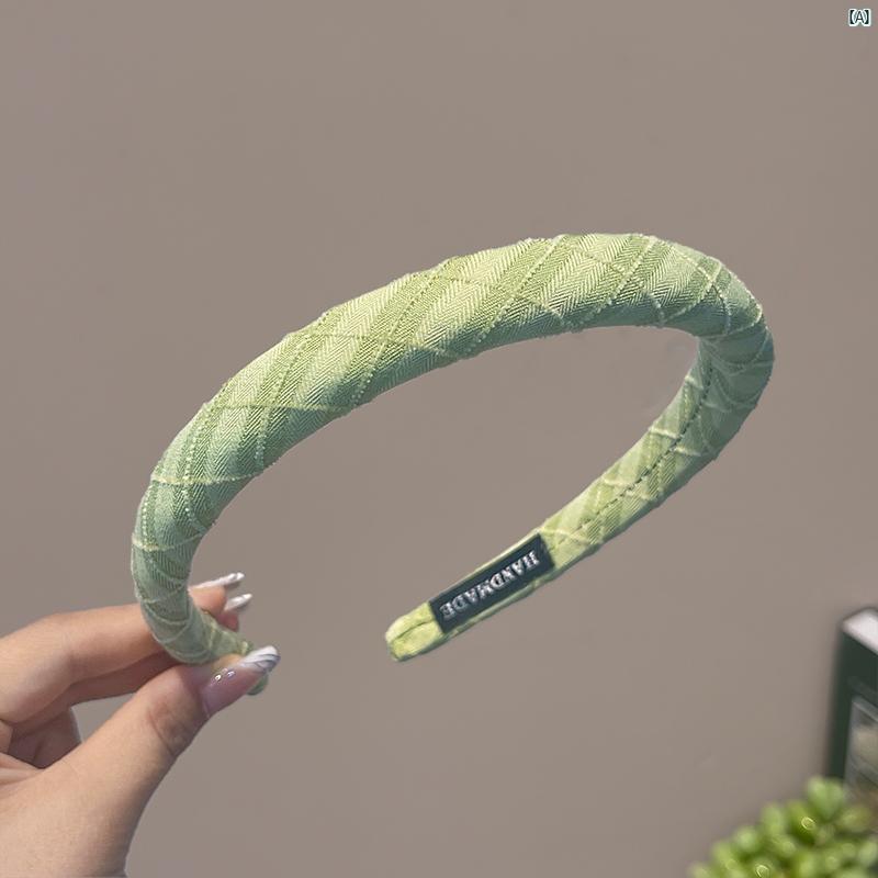 レディース　ファッション　コーデ　小物 春 新 グリーン カチューシャ フェミニン 快適 髪 押さえ 洗..