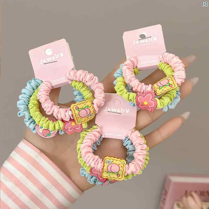 レディース　ファッション　コーデ　小物 髪 傷つけ い かわいい 小柄 桃 小腸 ヘア リング高耐久性 ゴム バンド 子供用 夏用 アクセサリー