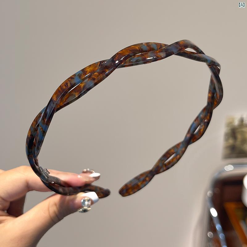 レディース　ファッション　コーデ　小物 レディース 日常 外出用 フランス レトロ ツイスト ヘア バン..