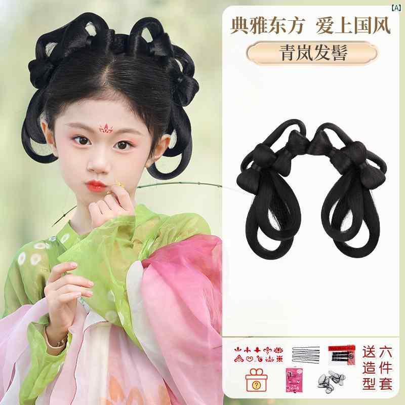 レディース　ファッション　コーデ　春　夏　秋 子供用 漢服 ウィッグ バッグ ワンピース ヘア バンド レトロ 帽子 ガールズ 衣装 スタイリング ステージ パフォーマンス用 パン