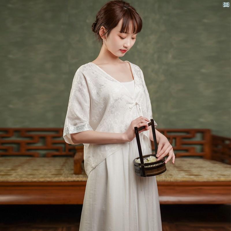 レディース　ファッション　コーデ　春　夏　秋 魏 興 夏 アンティーク レーヨンコットン リネン ジャカード小柄 男性 漢服 ジャケット スリム 背 高さ 短い 日焼け防止 カーディガン