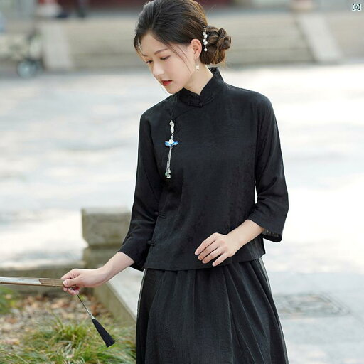 レディース ファッション コーデ 春 夏 秋 Qingyue 春夏 瞑想 レーヨンコットン リネン ジャカード 茶師服 レディース 小柄 背 高さ 短い 中国 トップス レディース ファッション コーデ 春 夏 秋 Qingyue 春夏 瞑想 レーヨンコットン リネン ジャカード 茶師服 レディース 小柄 背 高さ 短い 中国 トップス