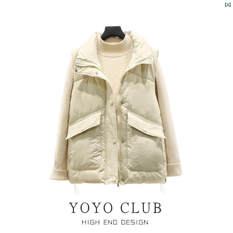 レディース　ファッション　コーデ　春　夏　秋　オシャレ 大きいサイズ ダウン コットン ベスト レディース アウターウェア 秋冬 チョッキ ジャケット(4)