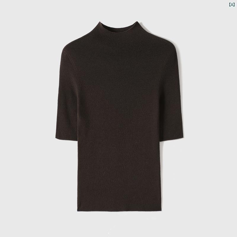 レディース　ファッション　コーデ　春　夏　秋 Xiaohange シームレス 完全 形成 120 S ドイツ 長江 ウール ハーフ タートルネック シャツ ZYD 662710 AG