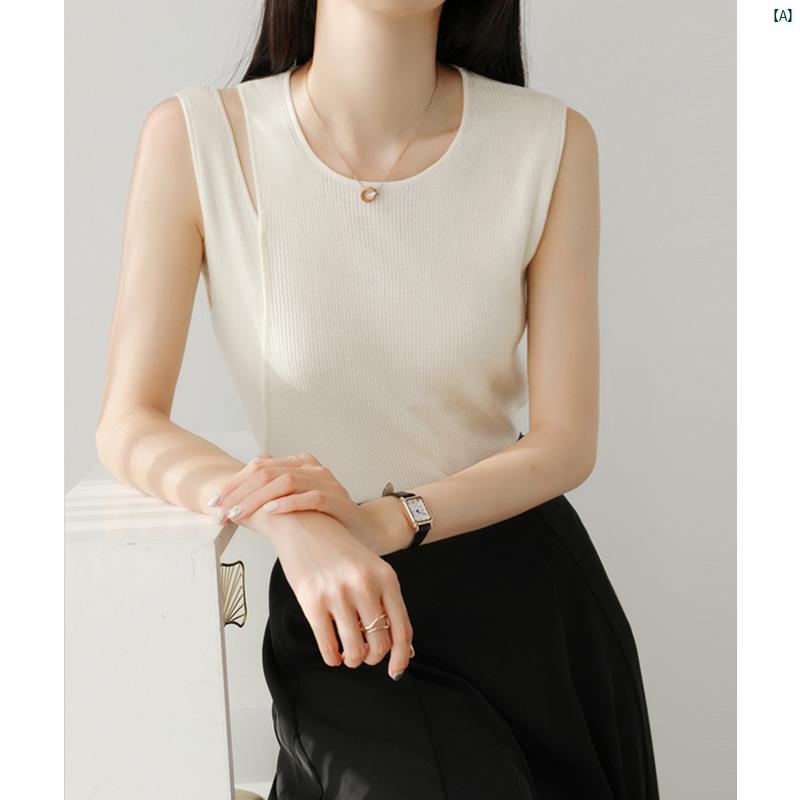 レディース　ファッション　レディース　オシャレ　コーデ　春　秋　夏 ラウンドネック ショルダー ニ..