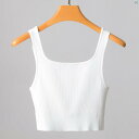レディース ファッション レディース オシャレ コーデ 春 秋 夏 フレンチ ショート スクエアネック 冷感 ベスト レディース 夏 アウターウェア ニット インナーウェア スリム サスペンダー ノースリーブトップ ホワイト