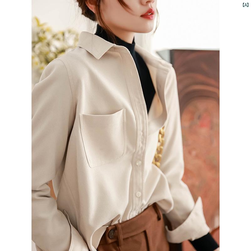 レディース　ファッション　レディース　オシャレ　コーデ　春　秋　夏 レディース 明るい 色 コーデュロイシャツ 秋 レトロ トップ 起毛 レイ ヤード シャツ ジャケット