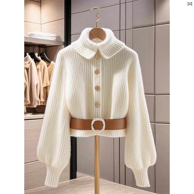 レディース　ファッション　コーデ　春　夏　秋 ハイエンド ユニーク 美しい レディース ホワイト セーター 冬 インナーウェア ボトム ニット トップのサムネイル
