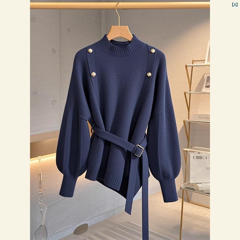 レディース　ファッション　コーデ　春　夏　秋 ユニーク 初秋 セーター たり 硫酸 銅 ブルー ボタン ..