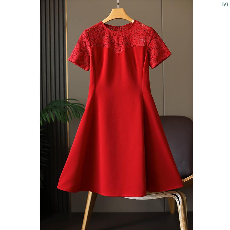 レディース　ファッション　コーデ　春　夏　秋 フレンチ シングル 上品 スタイリッシュ す レディース ホワイト ドレス スリム 丈夫 水溶性 レース スプライシング 仕立て 数秒 着用 こ(4)