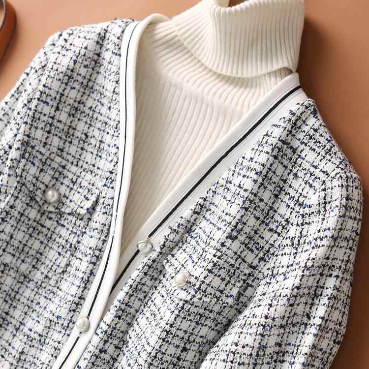 レディース　ファッション　レディース　オシャレ　コーデ　春　秋　夏 フレンチ キャビネット ホワイト ツイード ショート レディース ウール コート