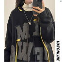 レディース ファッション レディース オシャレ コーデ 春 秋 夏 UATONLINE 秋冬 アメリカン レトロ ロープ レター ラウンドネック セーター レディースカジュアル トップ