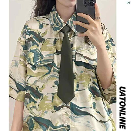 レディース ファッション レディース オシャレ コーデ 春 秋 夏 UATONLINE 夏 アメリカン レトロ ウェビング 半袖 花柄 シャツ レディース ファッション レディース オシャレ コーデ 春 秋 夏 UATONLINE 夏 アメリカン レトロ ウェビング 半袖 花柄 シャツ