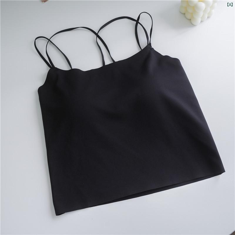 レディース　ファッション　レディース　オシャレ　コーデ　春　秋　夏 魅惑的 大きい 背中 開いた クロス キャミソール レディース 夏 ワン カップ 冷感 美しい バック ノースリーブ ボト シャツ ショート トップ